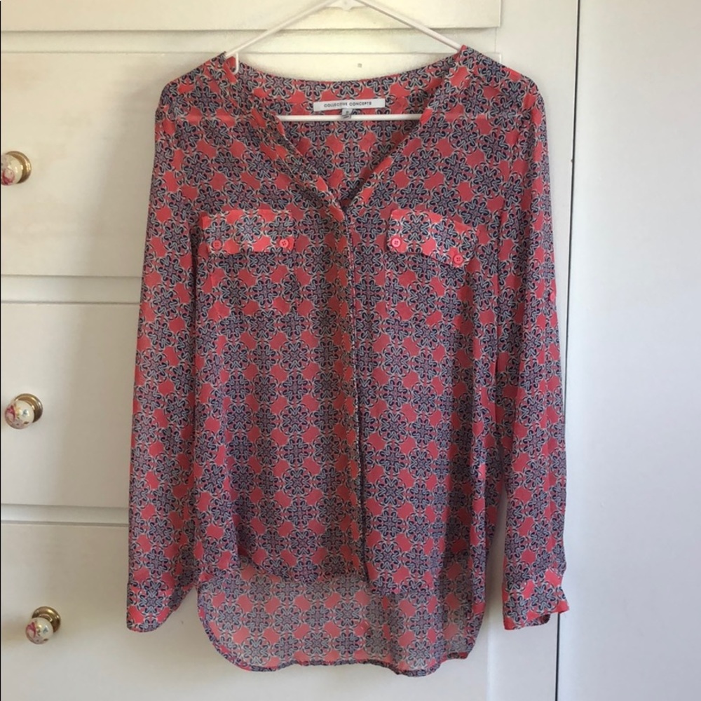 Collective Concepts Pink Patterned Top